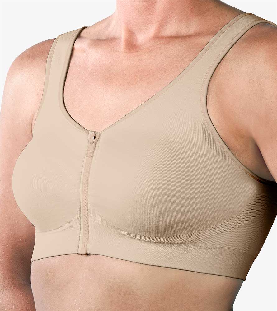 Surgical Front Zipper Bra, Support Bra with Zip, Breastfeeding Bra